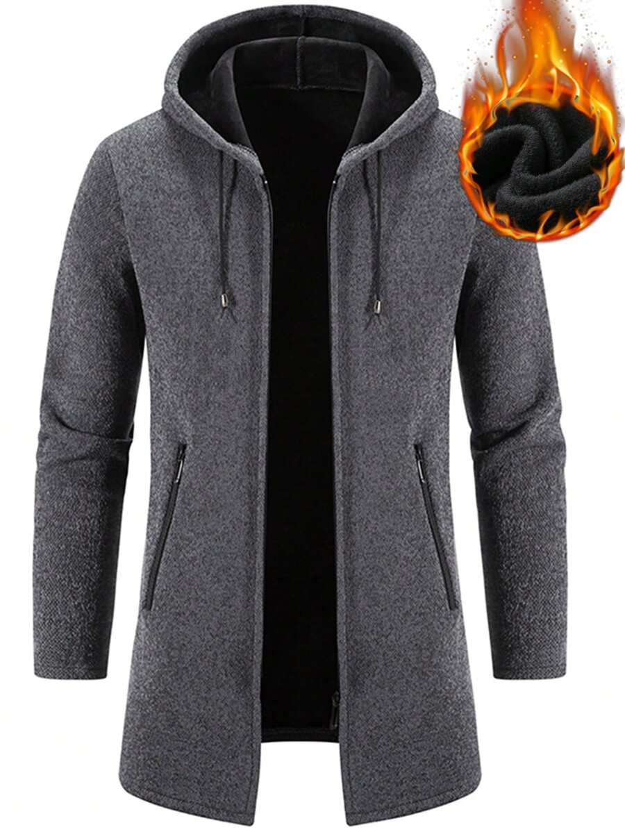 Striped Zip Up Drawstring Hooded Jacket | Pocketed Jacket With Cuffed Sleeves