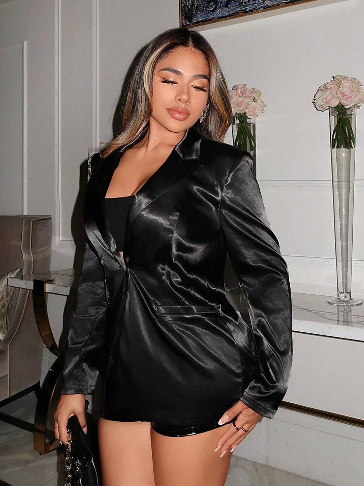 Solid Color Elegant Corduroy Blazer Party