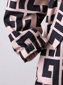 SHEIN Teenager Mädchen Mantel mit All Over Print flaumig Besatz Kapuze, Thermal Futter, ohne Pullover