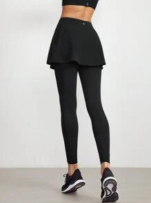 GLOWMODE بنطلون مع جيب وتنورة معلقة بخصر يتجاوز الركبة Featherfit™ 24 بوصة - الأسود - مشاهدة 2