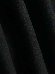 SHEIN Clasi Plus Double Breasted Belted Vest Overcoat - Black - View 4