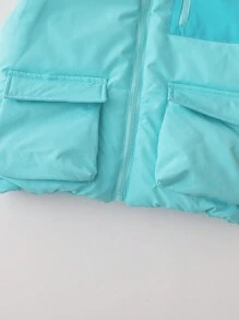 Tween Boy Flap Pocket Zipper Vest Padded Coat