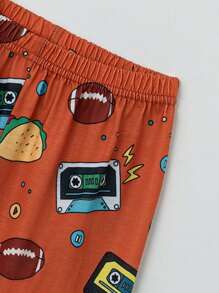 2pcs/set Toddler Boys' Printed Homewear Set - Multicolor - View 5