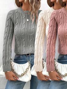 EMERY ROSE 3 Pezzi/set Maglione A Maglia A Cavo