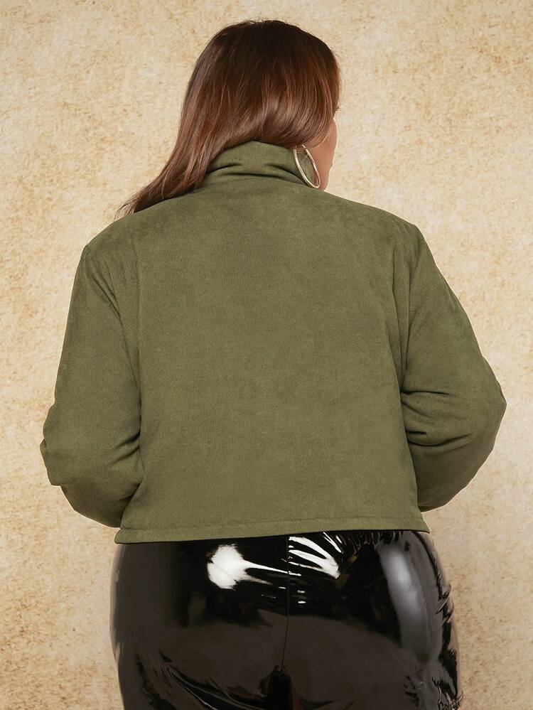 Plus Size Zip Up Padded Coat