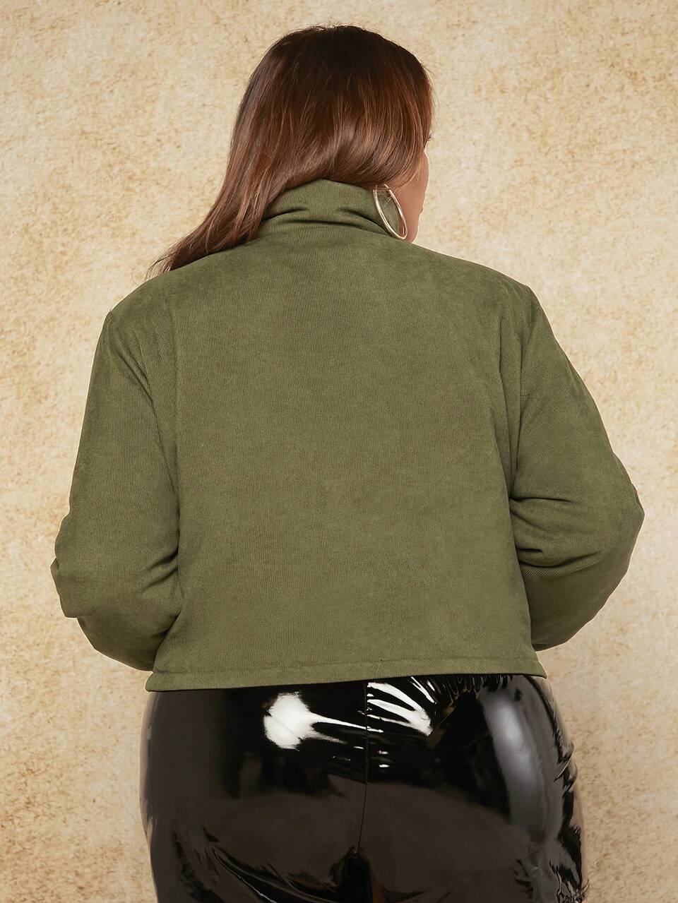 Plus Size Zip Up Padded Coat