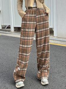 Dazy Star In kẻ sọc Túi nghiêng Quần - màu nâu - Xem 7