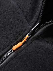 Hombres Cazadora con cremallera con forro térmico forro polar - Negro - Ver 7