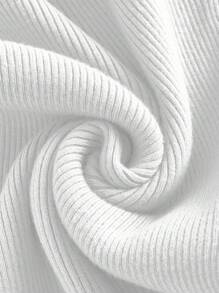 SHEIN BASICS Suéter De Cuello Alto Con Mangas Largas Para Mujer - Blanco - Ver 3
