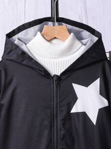 Teen Girl Star Print Drop Shoulder Hoodie & Camo Print Pants - Multicolor - View 6