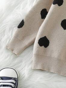 Bebé niña Jersey con patrón de corazón - Caqui - Ver 6