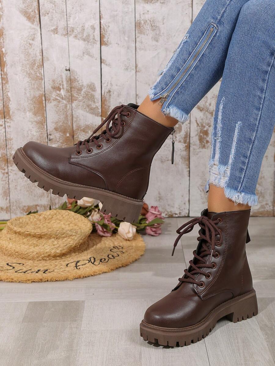 Của phụ nữ Giày ống Ankle Và Giày bốt ngắn - màu nâu - Xem 1