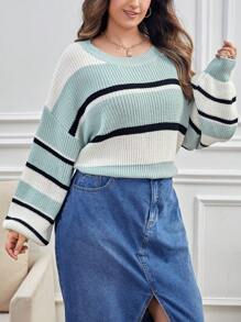 SHEIN Essnce Plus Size Women's Elegant Christmas And New Year Sweater Pullover Multi-Color Warm Sweater - Multicolor - View 1