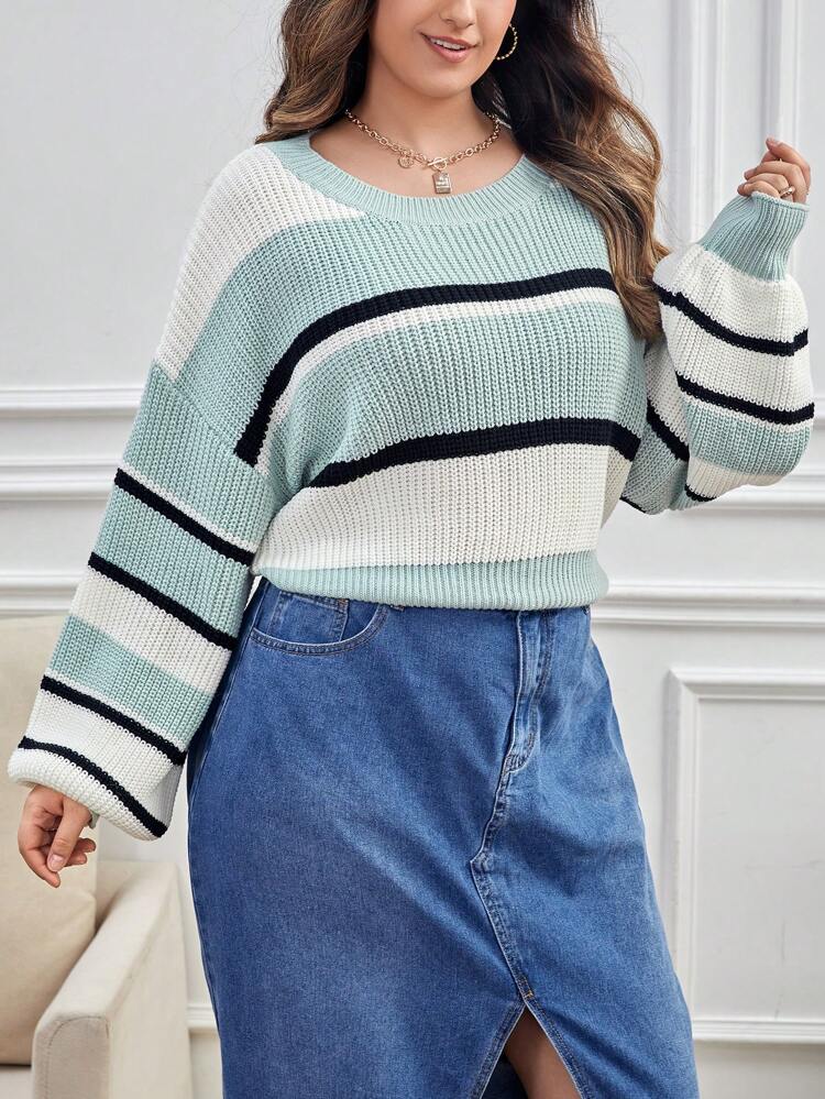 Plus Size Women's Elegant Christmas And New Year Sweater Pullover Multi-Color Warm Sweater