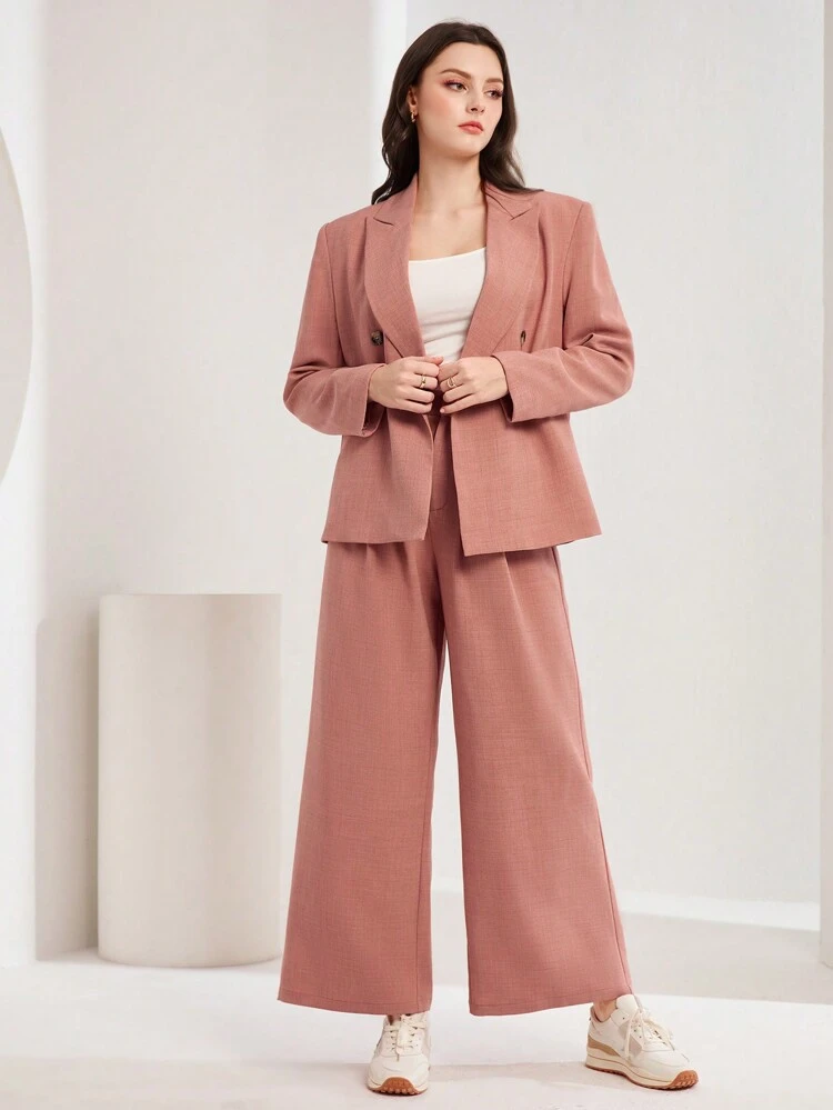 Lapel Neck Double Breasted Blazer In Fall/Winter