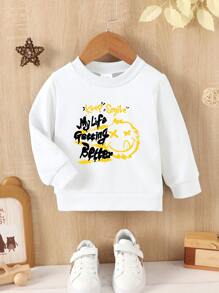 Baby Boys' Emoji & Slogan Print Sweatshirt - White - View 3