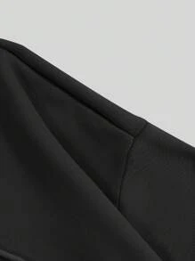 Nam Slogan & In Hình Dây rút Lót nhiệt Hoodie - màu đen - Xem 5