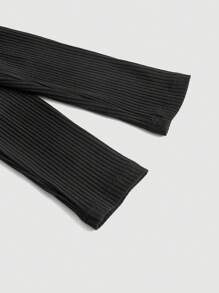 SHEIN MOD 女士中空露肩頸項連帽t恤 - 黑色 - 查看 3