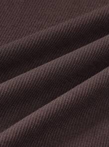 SHEIN MOD Solid Bodycon  Elasticity Wide Leg Jumpsuit - Brown - View 3