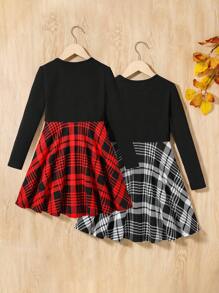 Cô gái Tween 2 Miếng In kẻ sọc Đầm - Nhiều màu - Xem 2