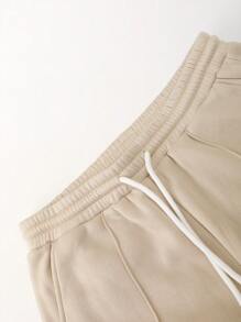 Manfinity Homme Nam Tay áo dài Dây kéo mặt trước Áo khoác Và Quần Bộ - Màu be - Xem 5