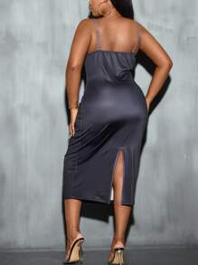 Maweii Của phụ nữ Kích thước lớn Cơ thể In Váy Dây - Nhiều màu - Xem 3