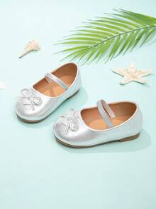 新款嬰兒簡約休閒平底鞋,適用於戶外活動 - 銀色 - 查看 3