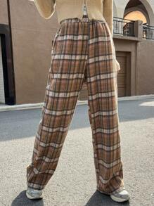 Dazy Star In kẻ sọc Túi nghiêng Quần - màu nâu - Xem 1