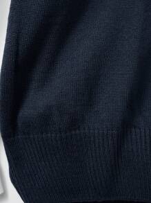 SHEIN Cottnline Men Solid Sweater Vest Without Shirt - Royal Blue - View 5
