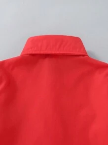 Young Boy Embroidery Button Front Shirt Without Tee - Red - View 4