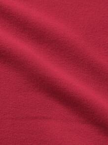 RueChic Men Solid Drop Shoulder Thermal Lined Sweatshirt - Red - View 7