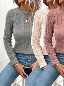 EMERY ROSE 3 Pezzi/set Maglione A Maglia A Cavo