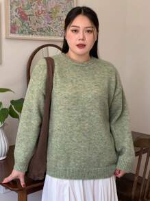 Dazy Petite Plus Áo len trễ vai cỡ lớn, Quần áo mùa thu - màu xanh lá - Xem 4