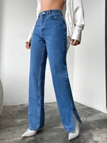 EURMUSE Jean Droit Fendu - Bleu azur - Voir 1