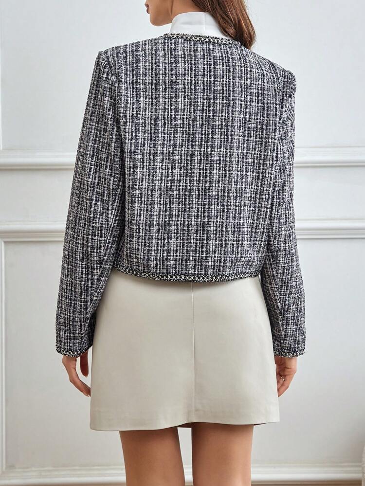 Contrast Binding Button Front Jacket