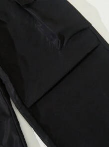 Teen Boy Flap Pocket Side Cargo Pants - Black - View 7