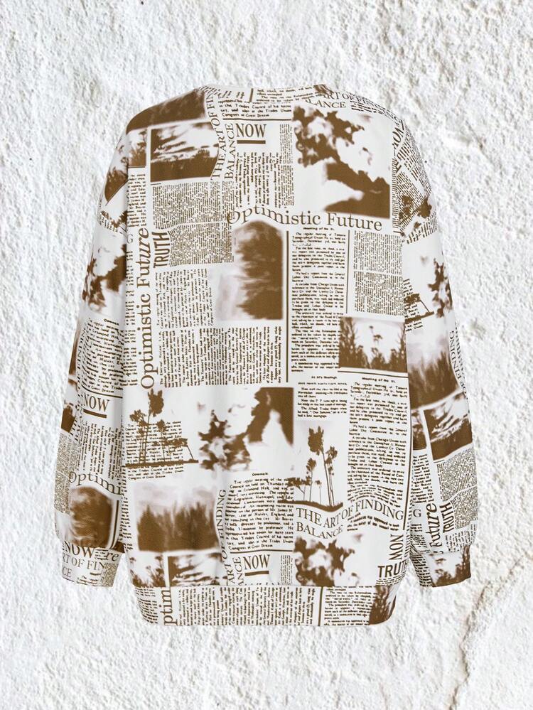 Newspaper Print Sweatshirt