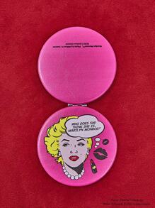Marilyn Monroe X SHEIN Rose Red Portable Handheld Mirror - Hot Pink - View 5