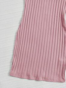 Muchica Rib-knit Solid Bodycon Dress - Baby Pink - View 4