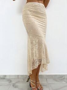 Aloruh 蕾絲短款背心&魚尾短裙