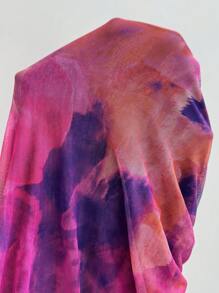Chiquease Tie Dye Asymmetrical Neck Bodycon Dress - Multicolor - View 7