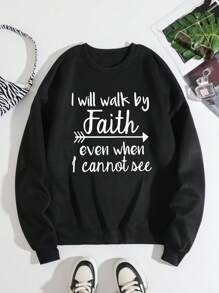 SHEIN Unity 大碼卫衣 - 黑色 - 查看 1