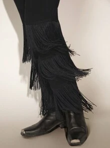 FeverCity Men Fringe Trim Pants - Multicolor - View 5