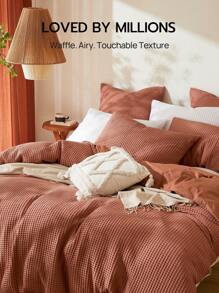 LongNap™ [100 % Baumwolle] 2 Kissenbezüge mit natürlicher Waffelmuster, eine entspannte Atmosphäre, stilvolle und schöne Dekoration für Ihr Schlafzimmer