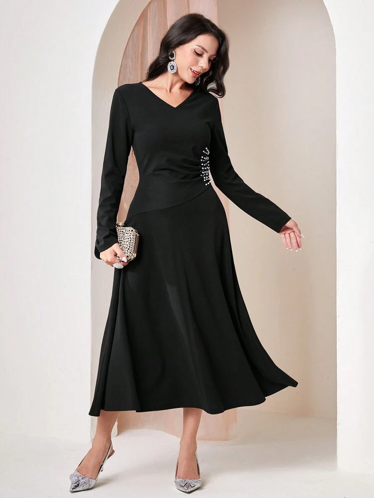 Women's Pearl Bead Detail Sheath Dress