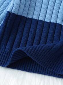 Bebé niño Jersey de dos tonos de manga raglán - Azul - Ver 6