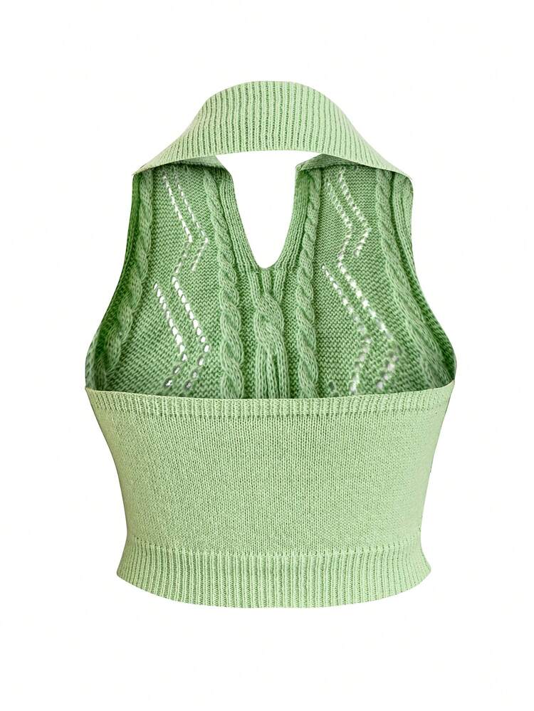 Plus Solid Cable Knit Top