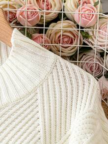 Celure Talla grande Vestido suéter de punto unicolor con textura