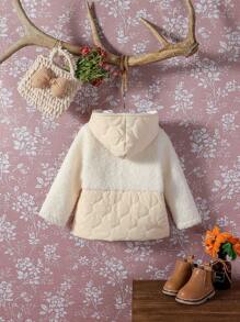 男嬰雙口袋連帽絨毛外套