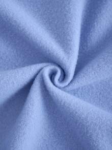 SHEIN EZwear In Neo Túi kangaroo Dây rút Lót nhiệt Hoodie - Màu xanh lam - Xem 3